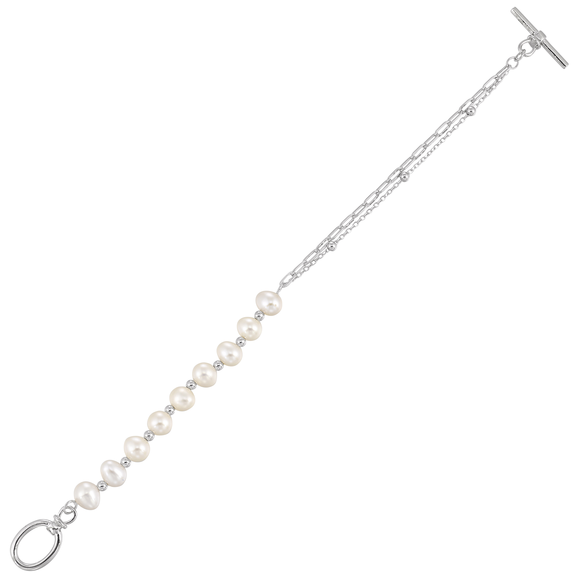 Silver White Pearl Bracelet