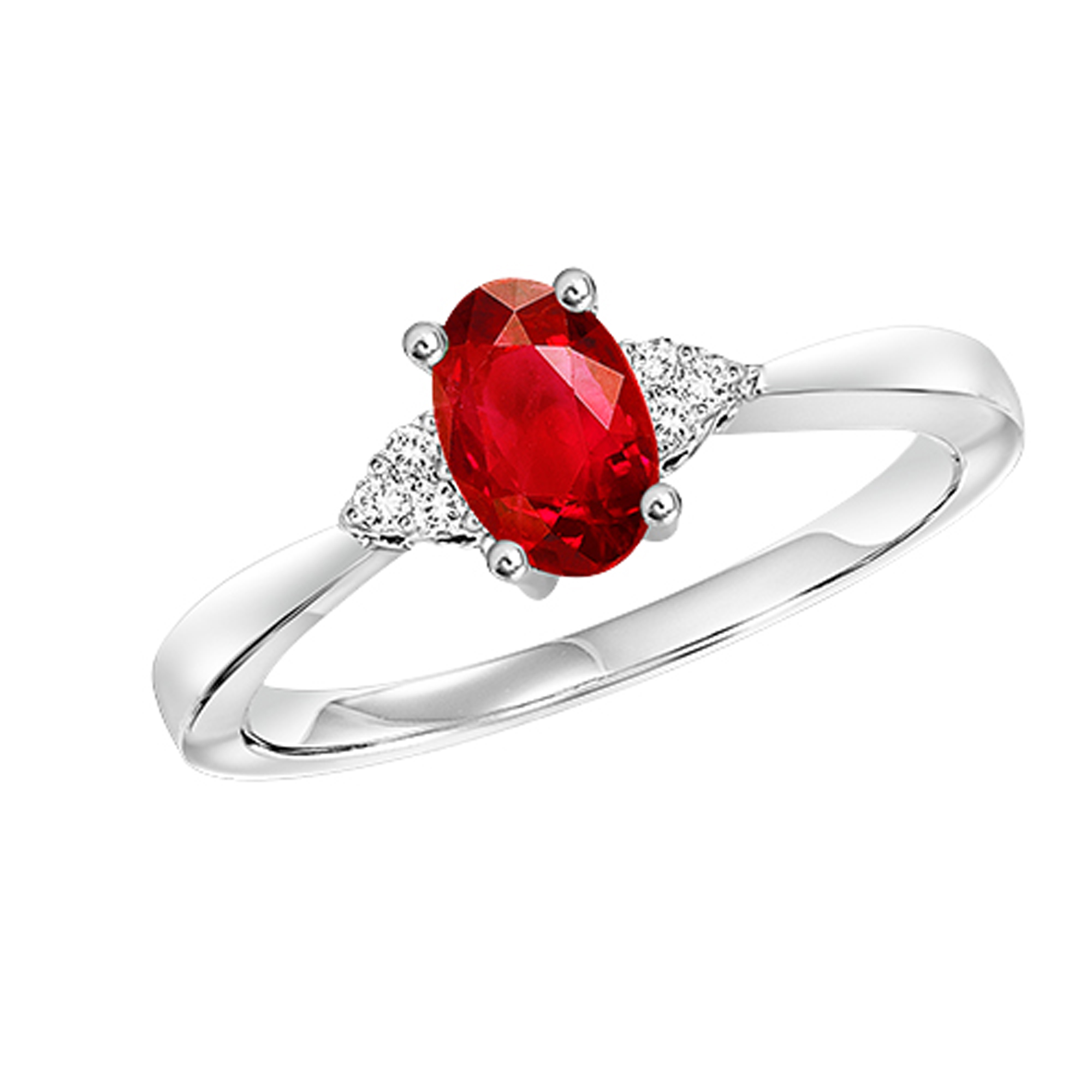 10Kt White Gold Diamond 1/20Ctw & Garnet 3/8Ctw Ring